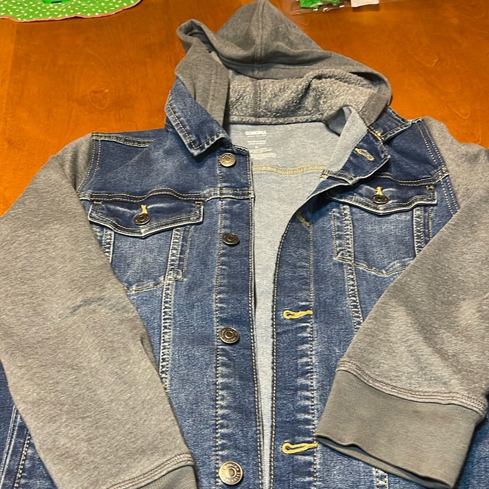 Sonoma “Kohl’s” Boys Jean and sweatshirt jacket sz LG 14